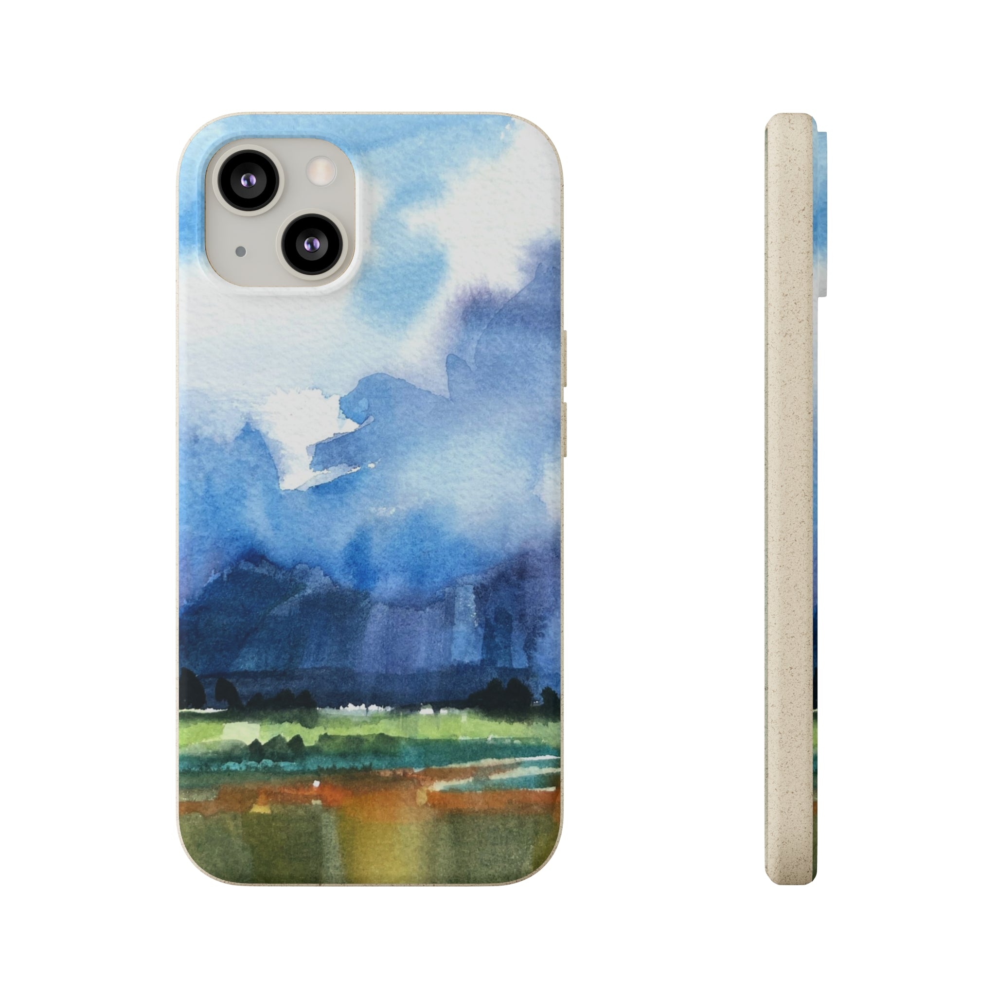 Biodegradable Phone Case with 'Tranquil Mountain View 4' Landscape Original Artwork by Barbara Cleary