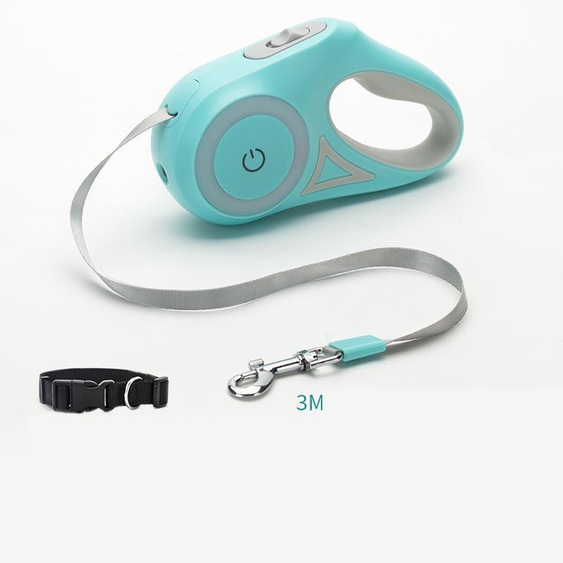 Automatic Pet Dog Cat Traction Rope With Retractable Leash And Collar
